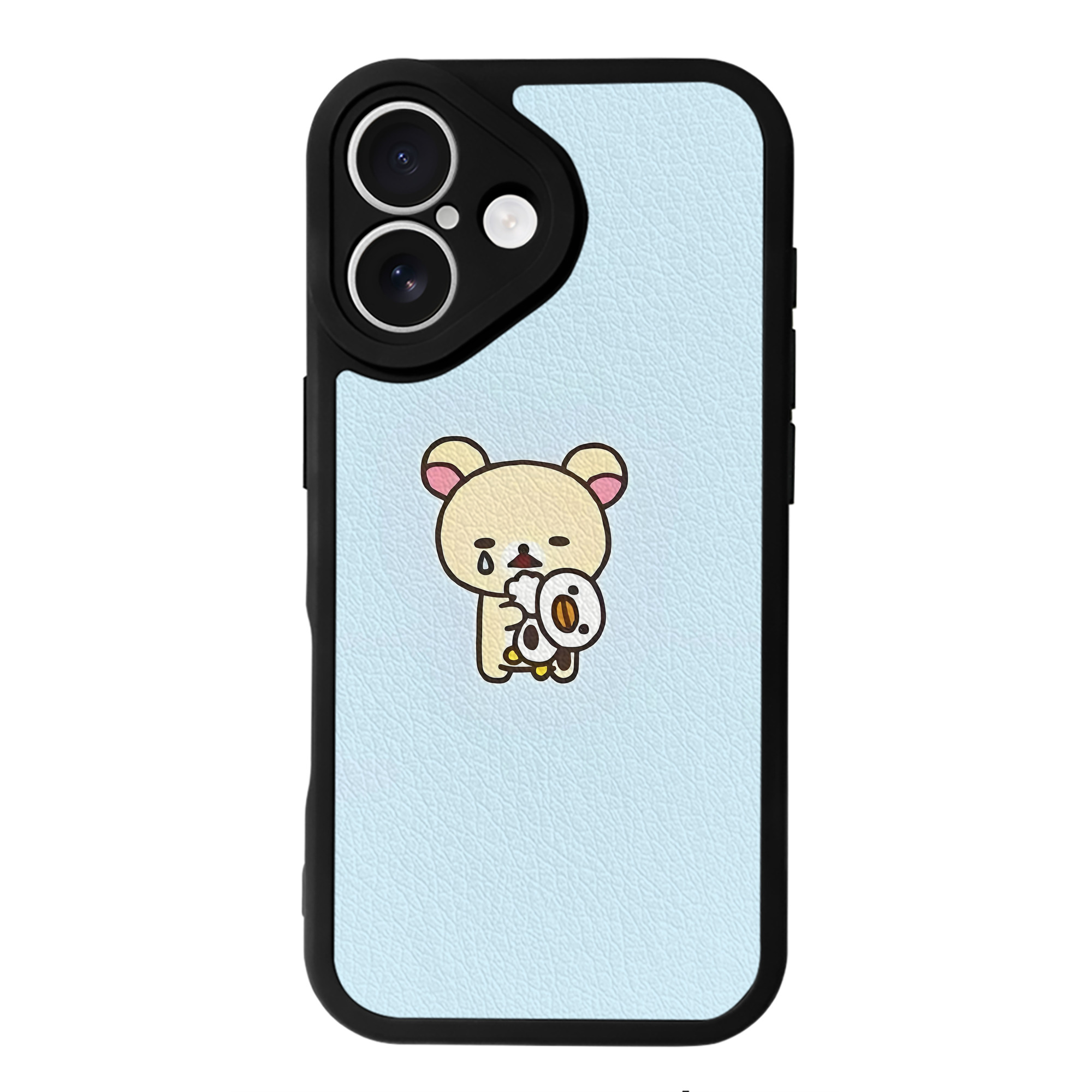 （画像用） リラックマ リラックマ キイロイトリ Rilakkuma Korilakkuma Kiiroitori 【iPhone 16シリーズ対応】シリコンスマホケース（レザー調） 材質：シリコン
